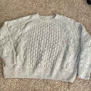 Women’s Gray Cable Knit Sweater, size large